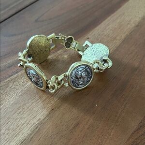 Vintage Gold Coin Bracelet
